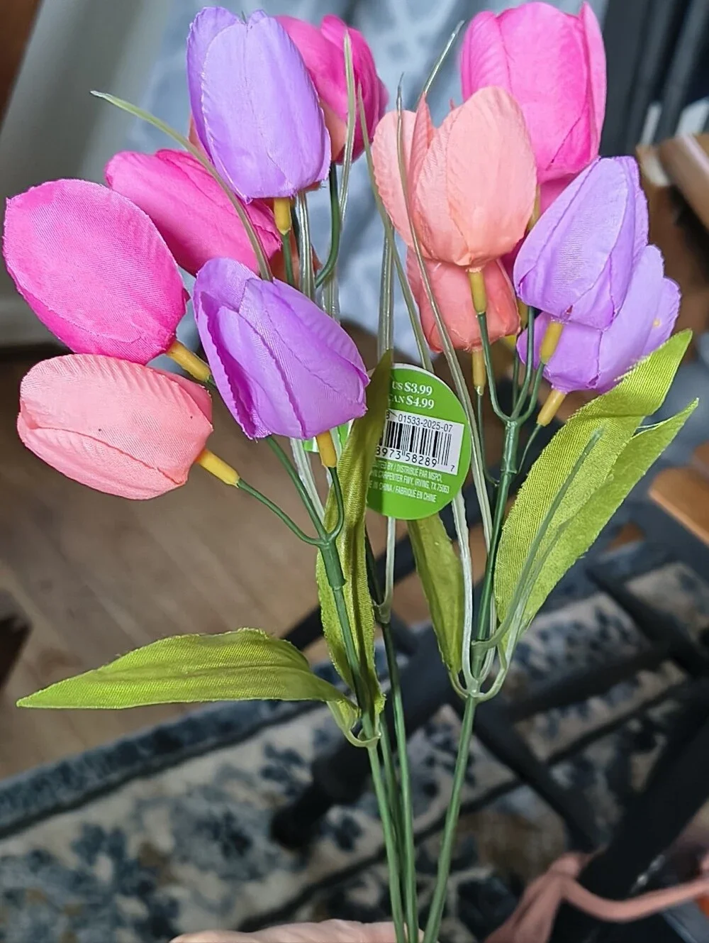 Artificial Mixed Pink & Purple Floral Bouquet - Home Accents